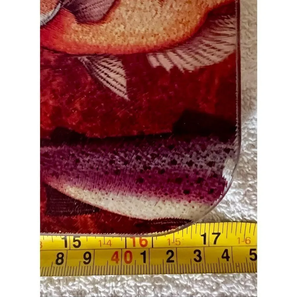 Break Through The Red Tempered Glass Cutting Board Red Fish Themed Fisherman